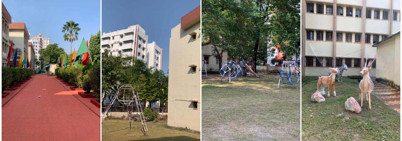 School Campus with Children Park